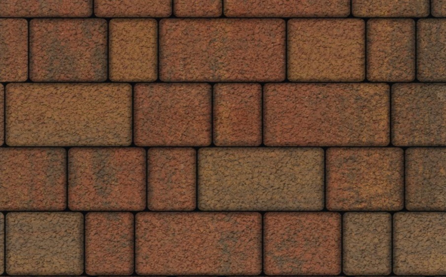 Плитка тротуарная Старый город Б.1.Фсм.8 листопад гранит арабская ночь, комплект 3 шт, толщина 80 мм