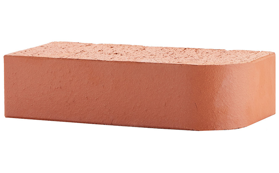 Кирпич облицовочный полнотелый ЛСР, красный, гладкий, R-60 радиусный, 250*120*65 мм