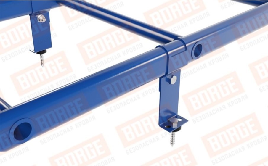 Лестница кровельная Borge для металлочерепицы, профнастила, композитной черепицы, материалов на основе битума оцинкованная RAL 5005, 2,7 м