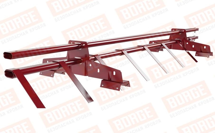 Снегозадержатель трубчатый Borge для профнастила H-60, H-75 оцинкованный RAL 3003, 1,5 м