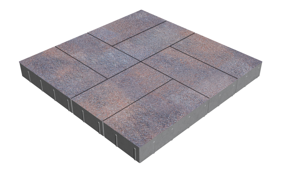 Плитка тротуарная SteinRus Грас Б.4.П.8, Backwash, Рица, 400*200*80 мм