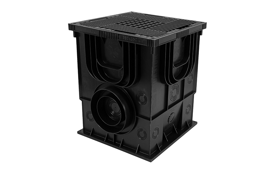 Дождеприемник пластиковый в сборе с решеткой AQUASTOK Master, 350*350*420 мм