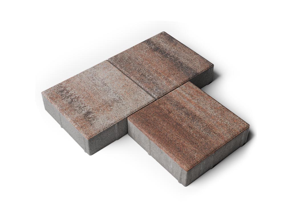 Плитка тротуарная Квадрат Б.2.К.6 листопад гладкий клен, 200*200*60 мм 