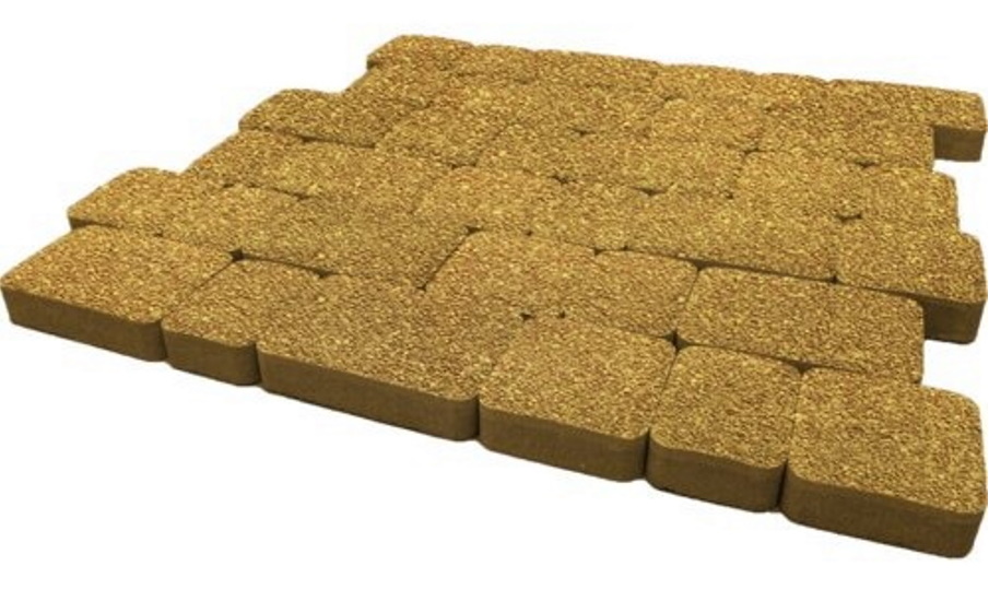 Плитка тротуарная SteinRus Инсбрук Альт А.1.Фсм.4, Native, желтый, толщина 40 мм