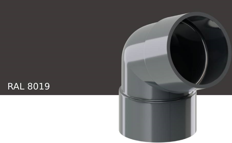 Колено 67 градусов KROP PVC для системы D 75/63 мм, RAL 8019