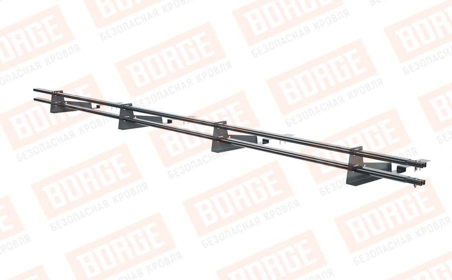 Снегозадержатель трубчатый Borge для кровли из композитной черепицы оцинкованный RAL 7016, 3 м