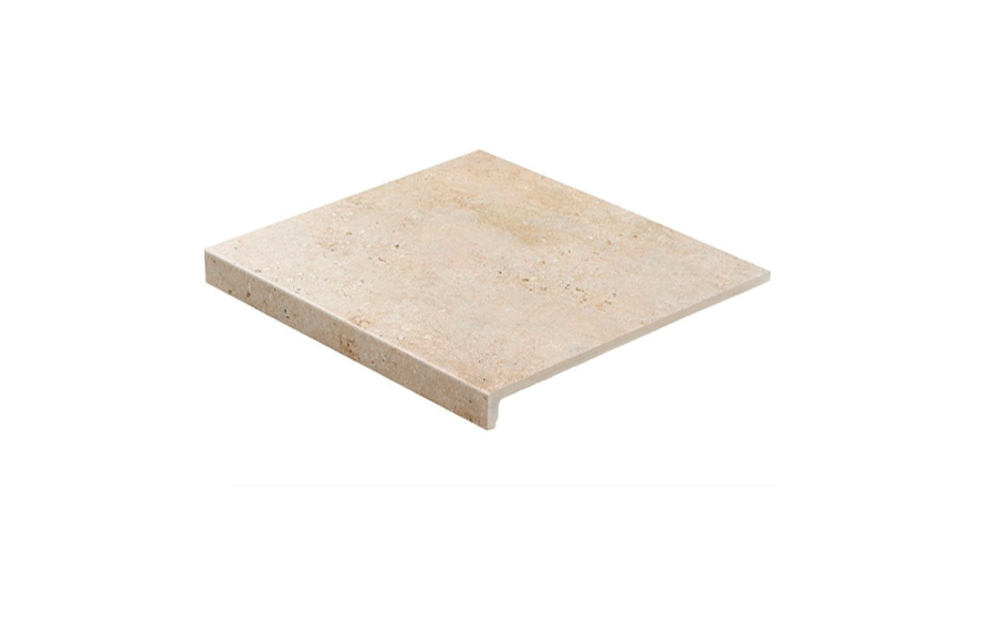 Клинкерная ступень прямоугольная рядовая Stroeher Loftstufe Gravel Blend 960 beige 294х340х35х11 мм