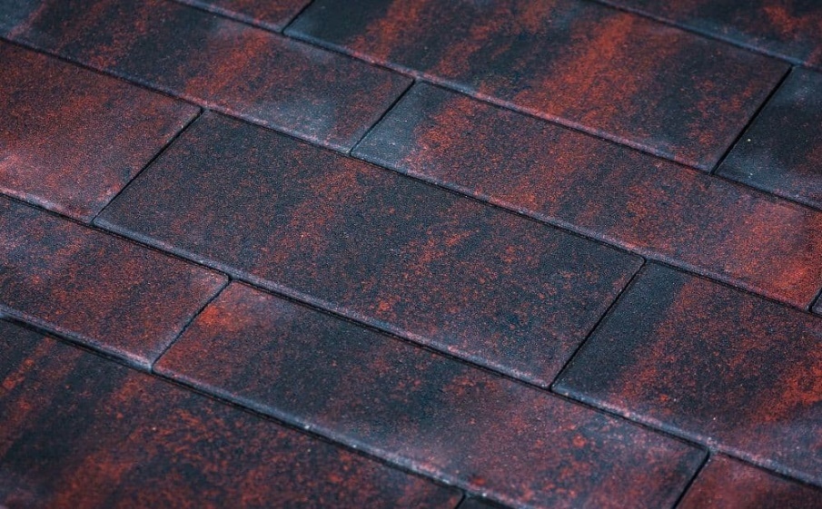 Плитка тротуарная Паркет Б.9.Псм.8 листопад гладкий клинкер, комплект 4 шт, толщина 80 мм