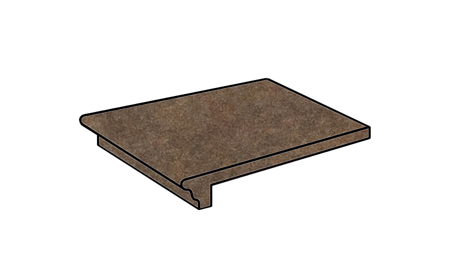 Клинкерная ступень флорентинер Stroeher Keraplatte Asar 640 maro 340x294x12 мм