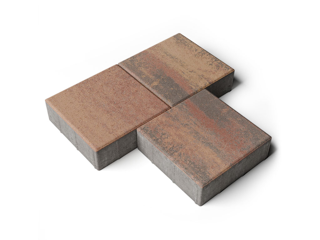 Плитка тротуарная Квадрат Б.1.К.10 листопад гладкий арабская ночь, 300*300*100 мм 