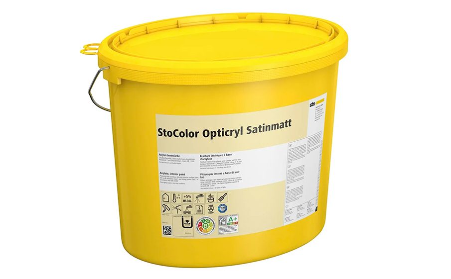 Интерьерная краска матовая StoColor Opticryl Satinmatt, белая, 10 л