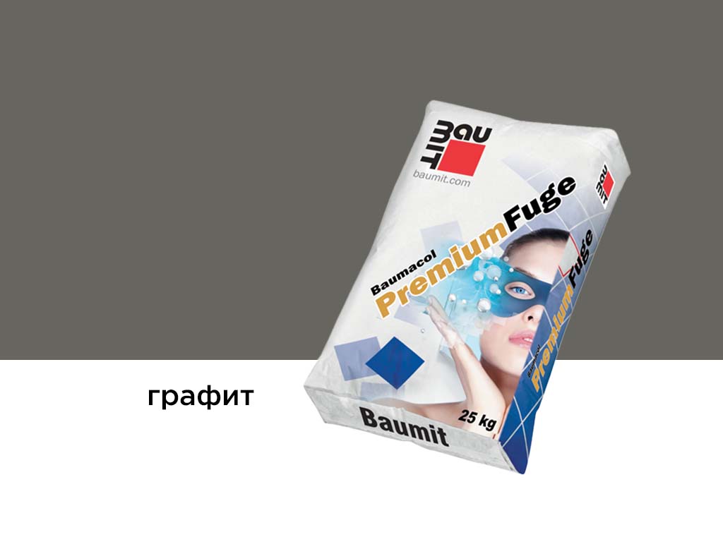 Затирка для швов Baumit Baumacol PremiumFuge, графит, 25 кг