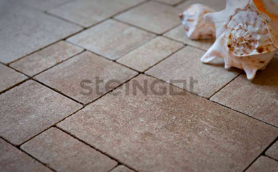Плитка тротуарная Steingot Color Mix Бавария, Травертин, толщина 60 мм