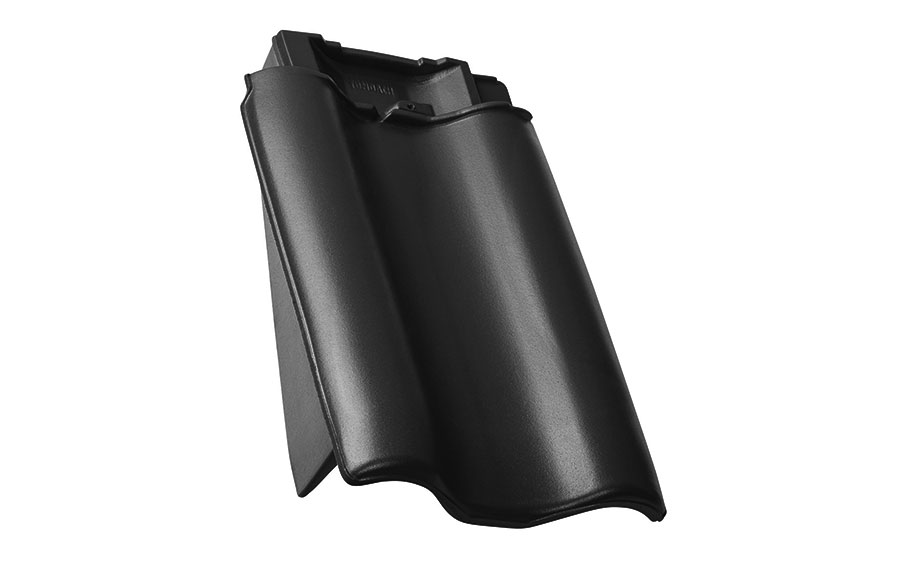 Керамическая черепица боковая левая TONDACH Samba 11 (Sensaton 11), Black glazed