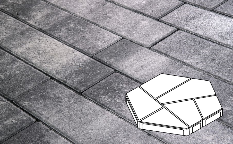 Плитка тротуарная Готика Natur, Полигональ Б.8.Фсм.8, Скала, 893*780*80 мм