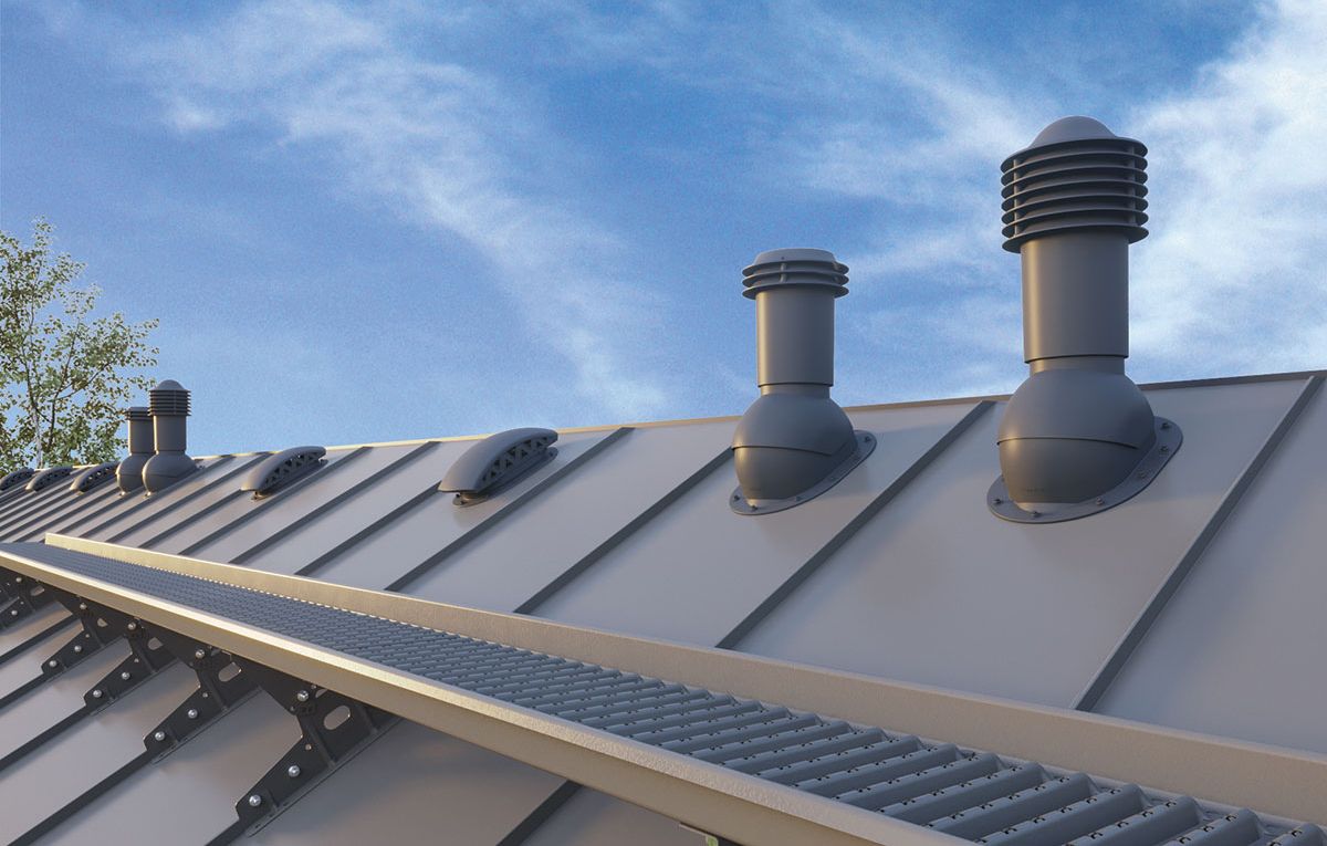 Труба вентиляционная Viotto для готовой мягкой и фальцевой кровли d=110 мм утепленная, RAL 7024 графит