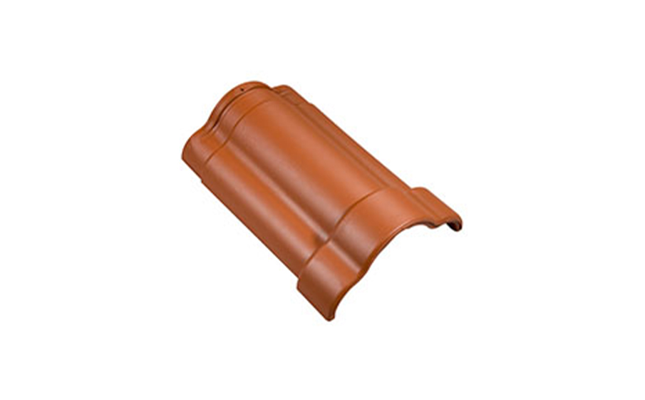 Керамическая черепица коньковая Jacobi F6v коричневый матовый ангоб