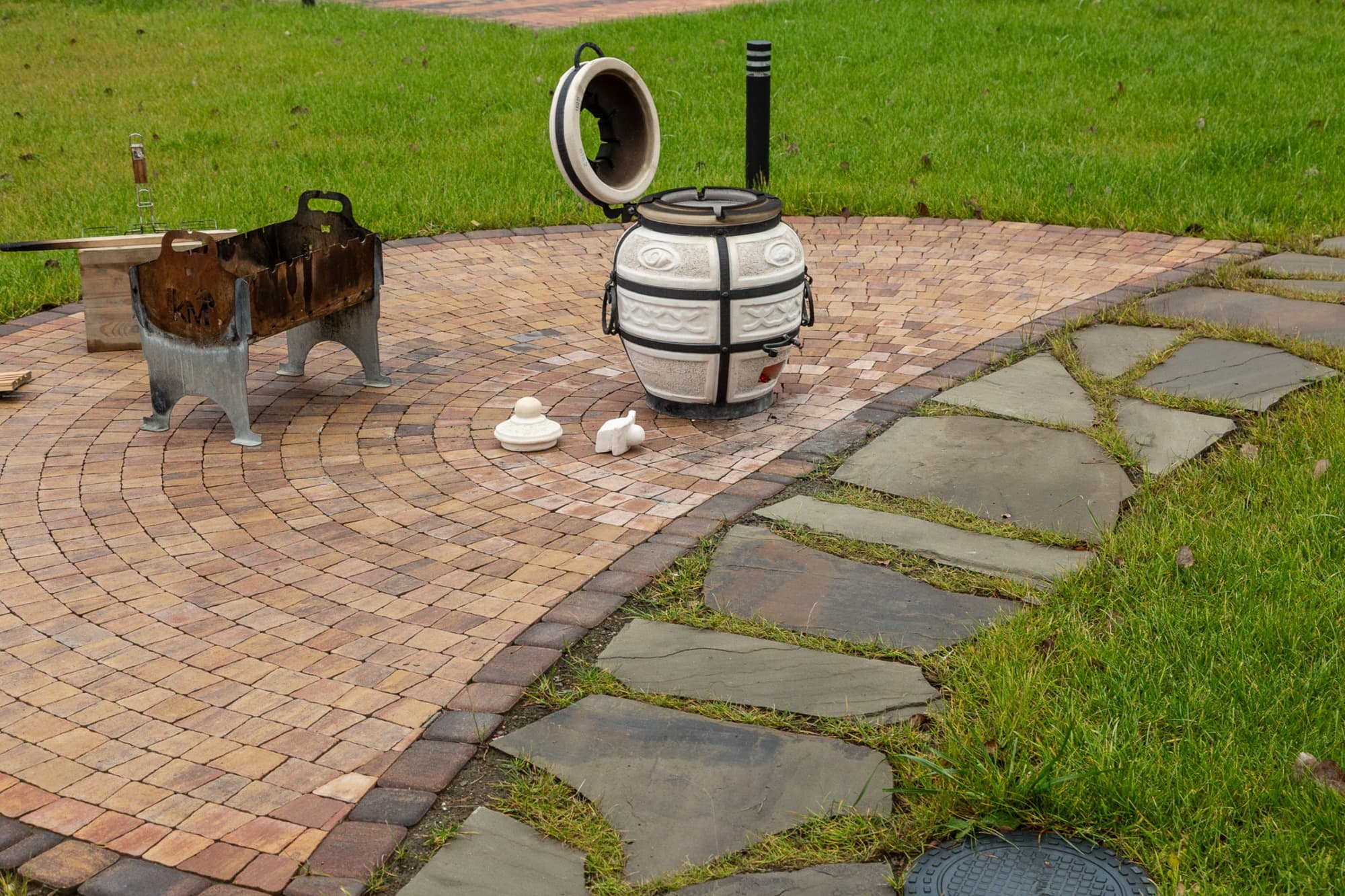 Плитка тротуарная Антик Б.3.А.6 листопад гладкий осень, комплект 5 шт, толщина 60 мм