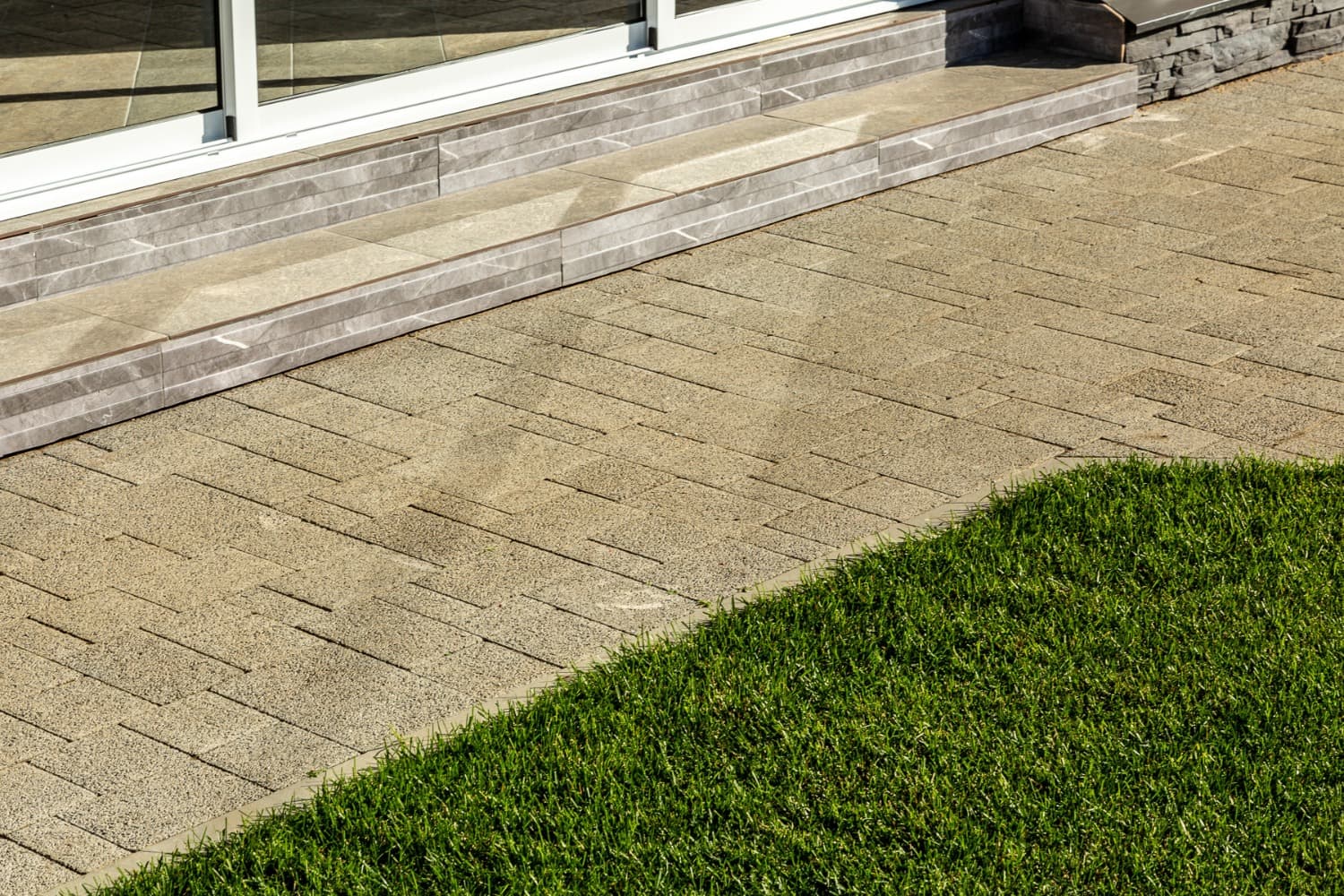 Плитка тротуарная Steingot Премиум, Бавария, дробеструйная обработка, Fumo Bello, толщина 60 мм