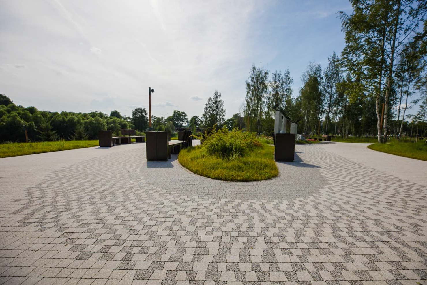 Плитка тротуарная Антик Б.3.А.6 стоунмикс белый с черным, комплект 5 шт, толщина 60 мм