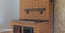 Печь с применением облицовочного кирпича Lode DZINTRA +BRUNIS+BRUNIS F15 