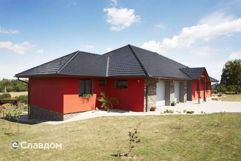 Коттедж с черепицей TONDACH Французская 40-черный ангоб