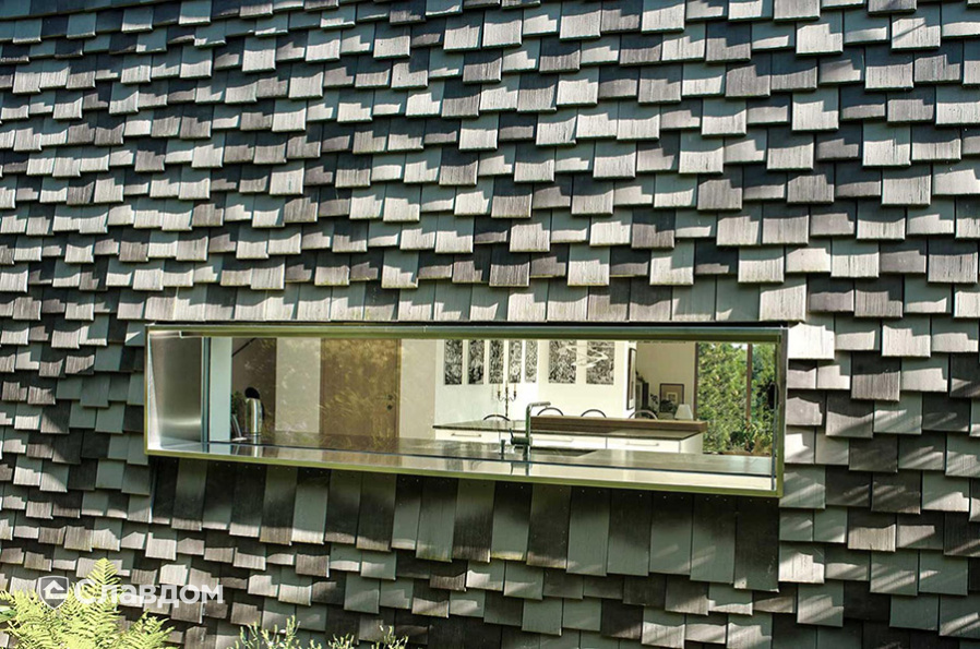 Коттедж с черепицей TONDACH Vintage white-grey antique engobe