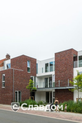 Жилой дом в Антверпене с облицовкой миксом кирпича Terca Maaseiker Bont и Paarsblauw