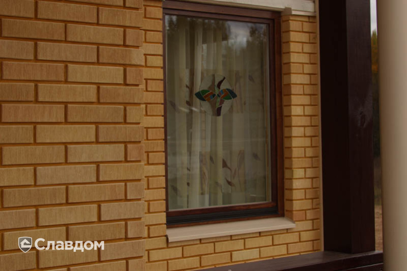 Одноэтажный жилой дом с облицовкой кирпичом Terca Safari шероховатый