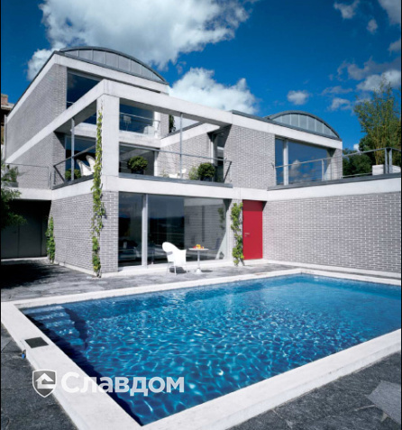 Частный дом с облицовкой кирпичом Roben Faro Grau nuanciert