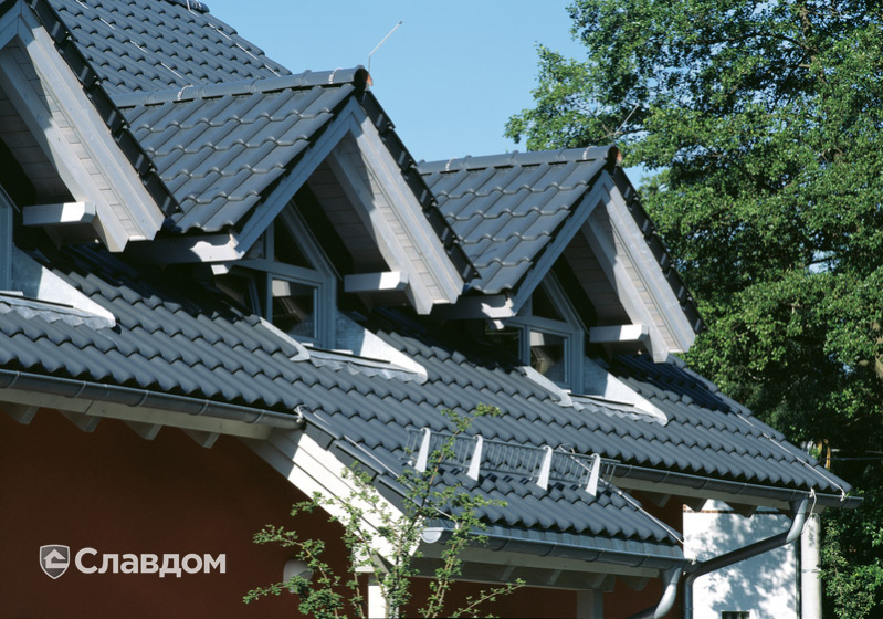 Крыша из черепицы Creaton Futura Schieferton Engobiert