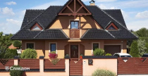 Жилой дом с черепицей TONDACH Французская 40-черный ангоб