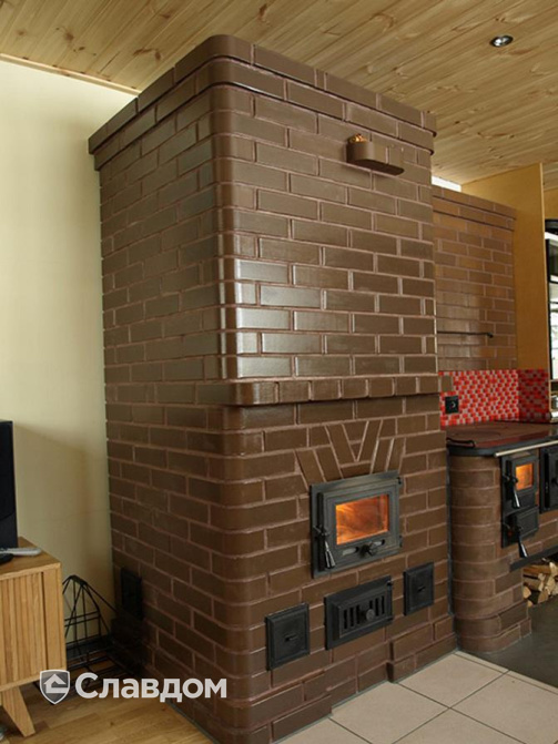 Камин с облицовкой кирпичом Terca Terra гладкий