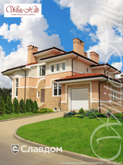 Коттеджный поселок "Старвиль" с использованием облицовочного камня White Hills Кросс Фелл 101-10