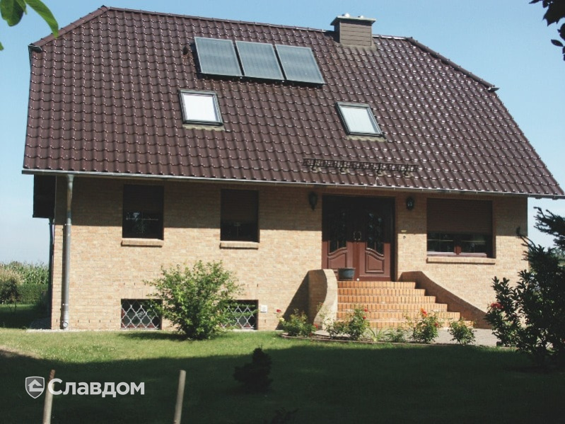 Частный дом с применением кирпичом Terca Orchidee Rose