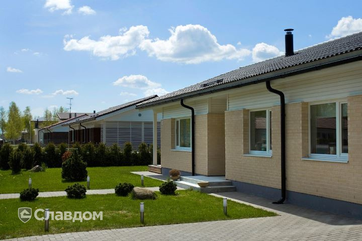 Коттеджный поселок с облицовкой кирпичом Terca Kuura шероховатый