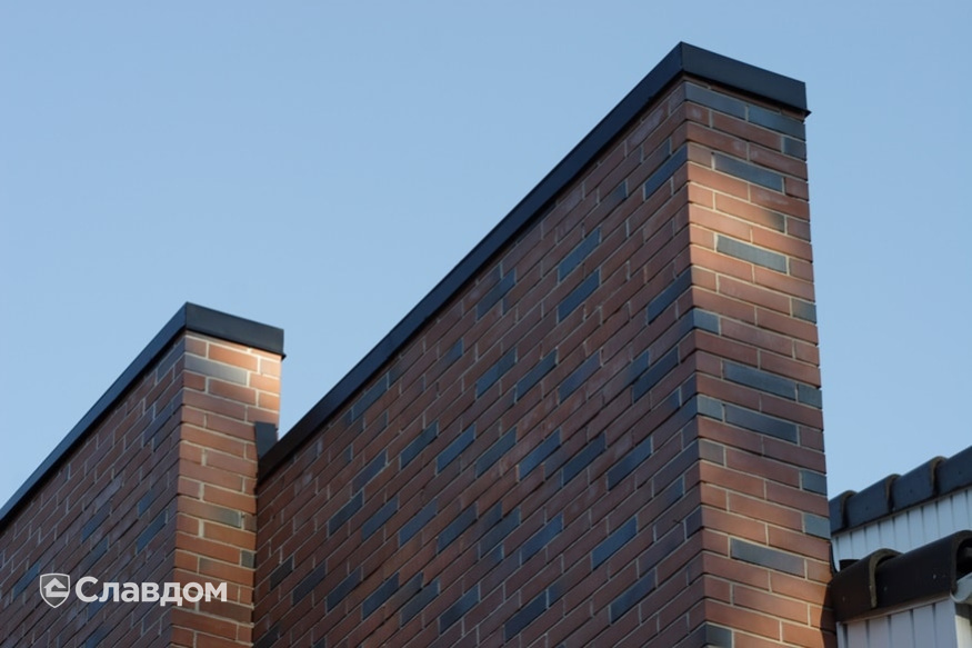 Коттеджный поселок "Солнечный берег" с облицовкой кирпичом Terca Red Flame гладкий