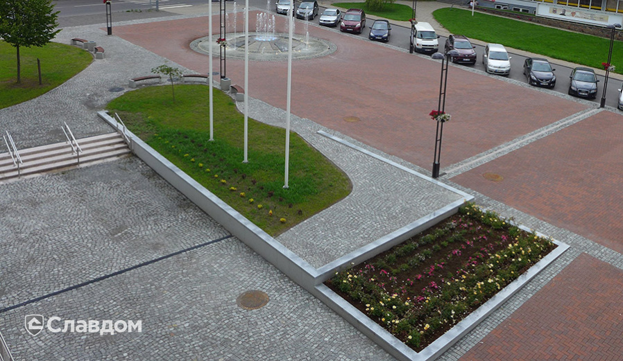 Площадь в г.Кайшядорис с применением брусчатки Penter Baltic Klinker Pavers Nuance