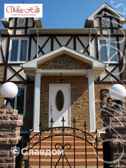 Крыльцо с применением облицовочного камня White Hills Бремен Брик 305-20
