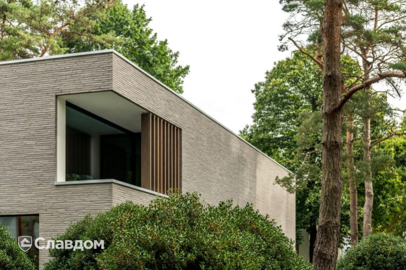 Частный дом в Бонхейдене с облицовкой кирпичом Terca Polaris Wasserstrich Spezial Grijs