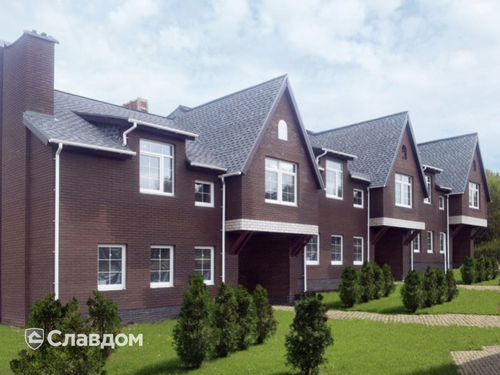 Таунхаус с облицовкой кирпичом КС-Керамик Шоколад гладкий