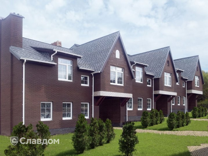 Таунхаус с облицовкой кирпичом КС-Керамик Шоколад гладкий
