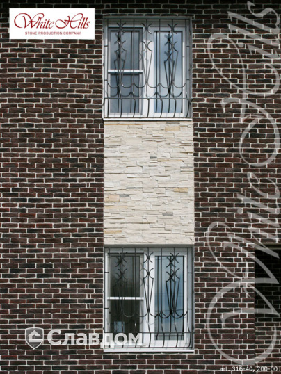 Коттедж с применением облицовочного камня White Hills Брюгге Брик 316-40