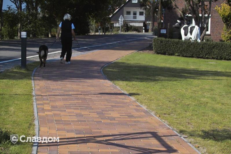 Тротуар с применением клинкерной брусчатки Penter Mediterrano