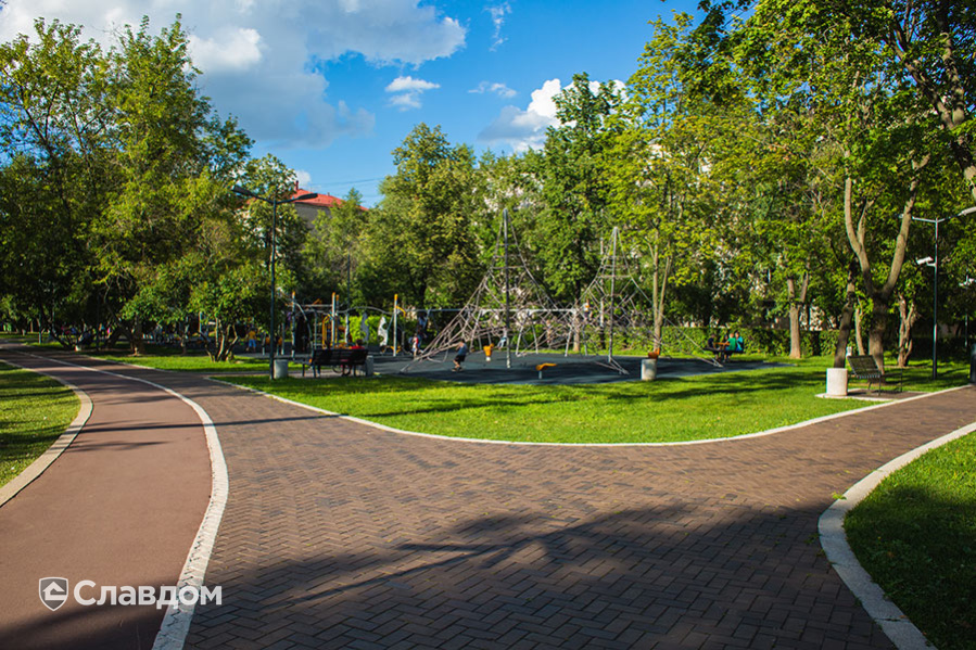 Гончаровский парк в Москве с применением клинкерной брусчатки Penter Titan braun-anthrazit