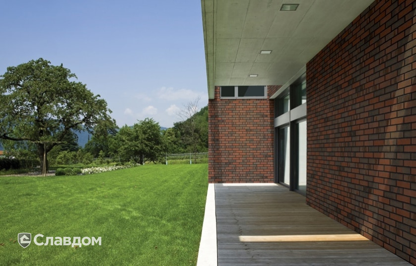 Частный дом с облицовкой фасадной клинкерной плиткой King Klinker Old Castle HF51 Old fort