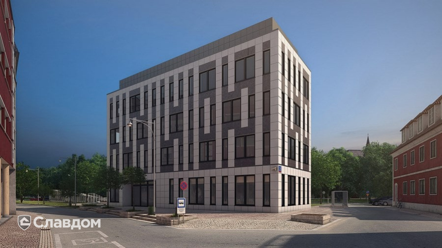 Бизнес-центр с облицовкой фасадной клинкерной плиткой King Klinker Old Castle HF19 Dark fortress