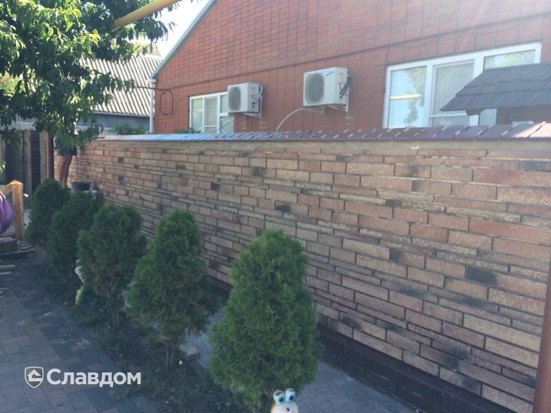 Заборный элемент с облицовкой фасадной плиткой Stroeher Zeitlos 357 backstein