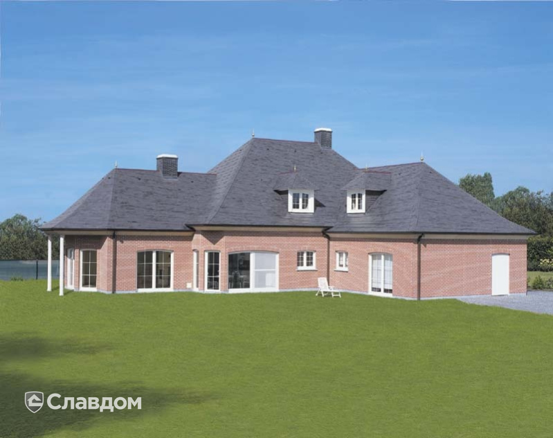 Частный дом с применением керамической черепицы Koramic 301 Plain Tile Smooth Slate Matt Glazed