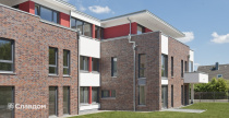 Жилой дом с облицовкой кирпичом Feldhaus Klinker 560 carbona ardor colori